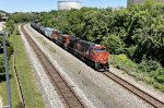 CN 3147 leads the empty oiler through town.